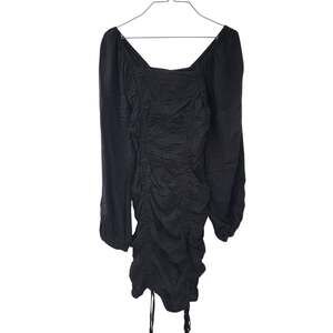 NWT WILD FABLE Black Ruched Dress Womens Size XS Extra Small Grunge